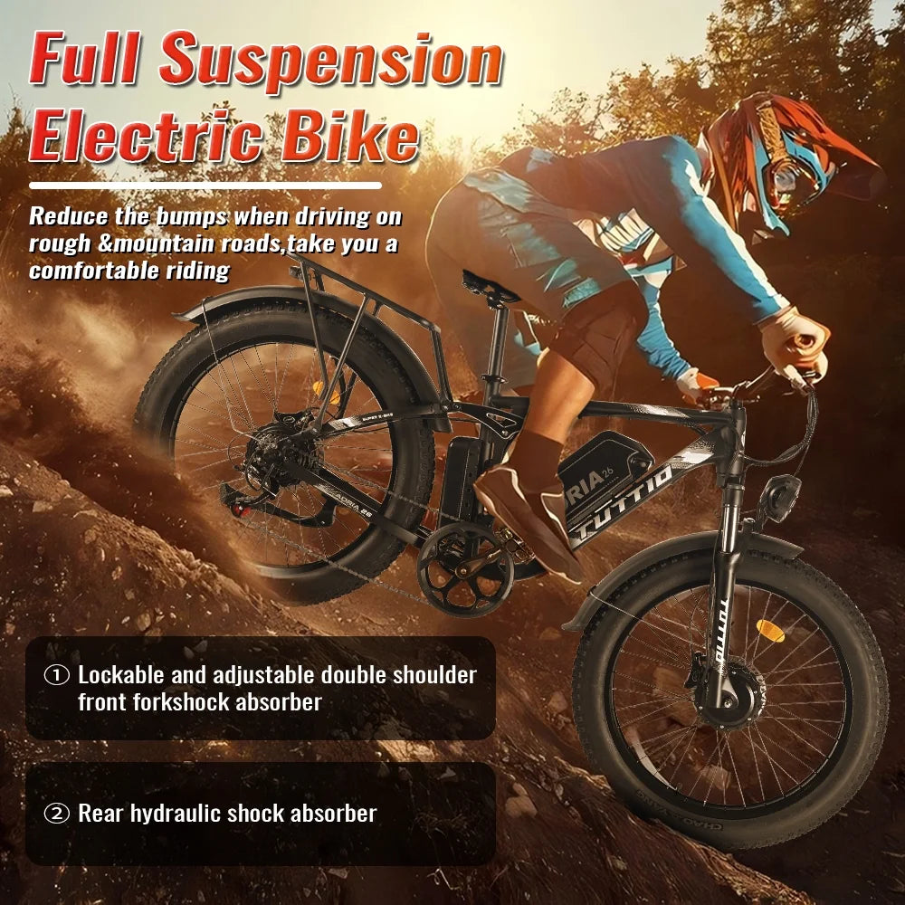 TUTTIO Adria26 5000W Electric Mountain Bike for Adults, 26" Fat Tire E - Bike for Men, 7 Speed, Max 46mph - Product image 2