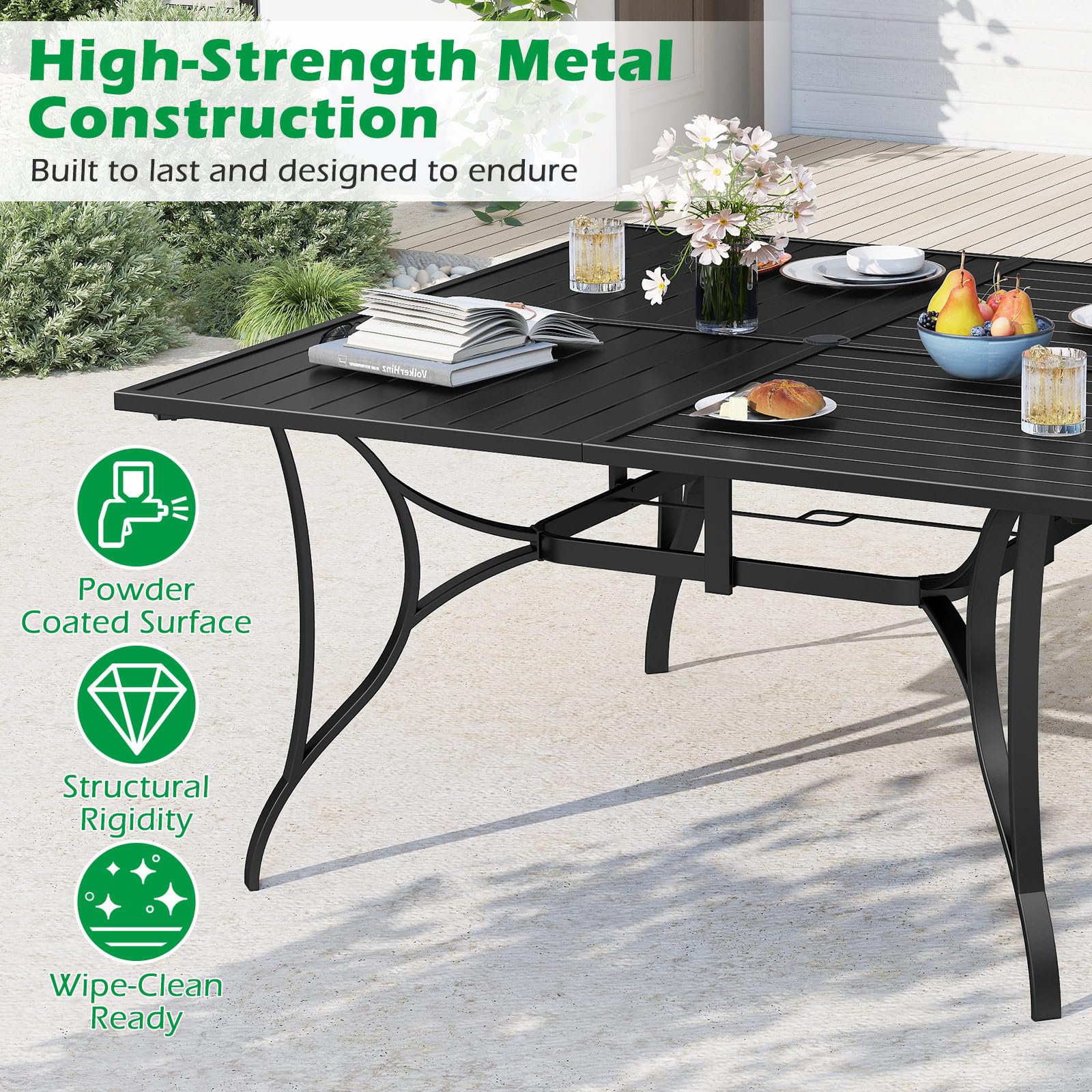 Tangkula 60" x 60" Metal Patio Dining Table for 8(60" x 60") - Product image 9