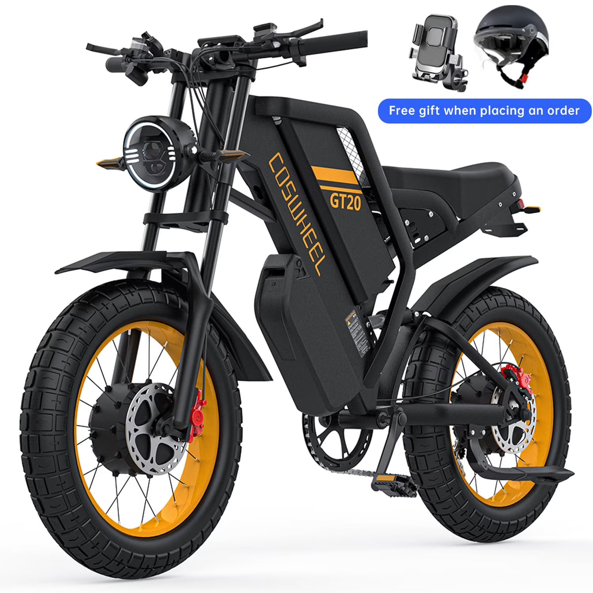 COSWHE GT20 Electric Bike for Adults, Electric Dirt Bike with 1500W Motor 48V/25ah Removable Battery - Product image 1