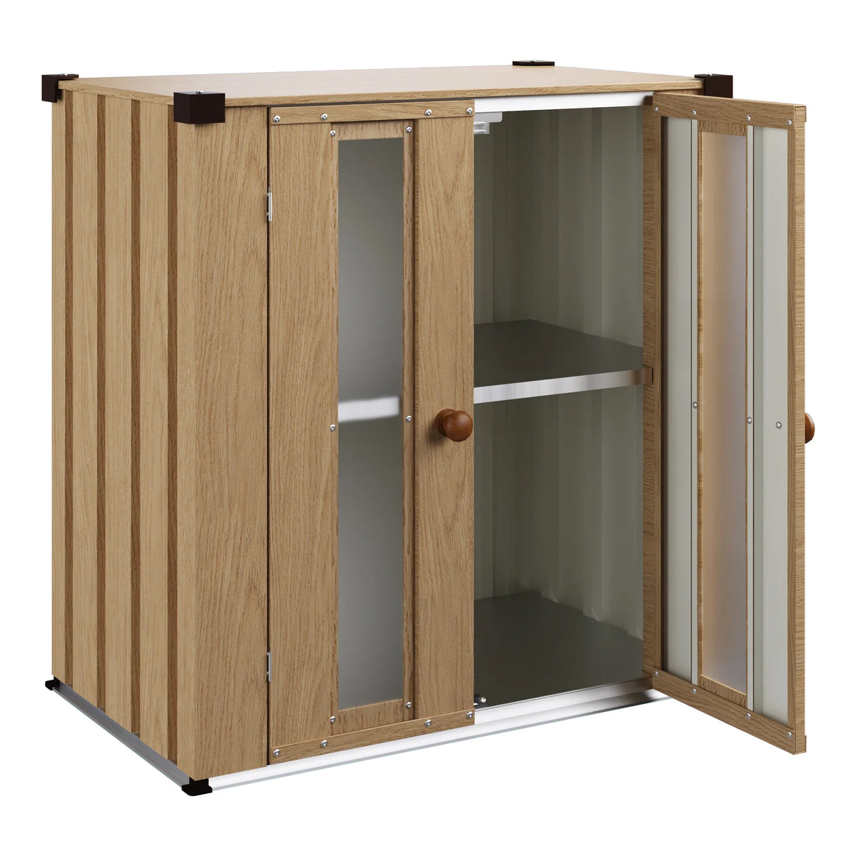 AECOJOY Small Outdoor Storage Cabinet Waterproof with Shelves, Vertical Garden Storage Sheds - Product image 1