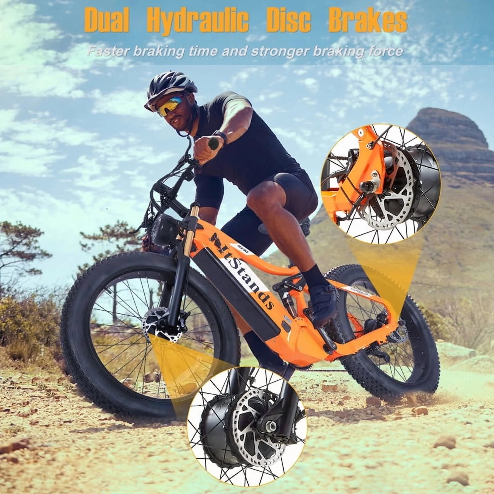 Dual Motors AWD 2000W Electric Bike for Adult 26'', UL2849 48V 30AH Removable Battery E - Product image 24