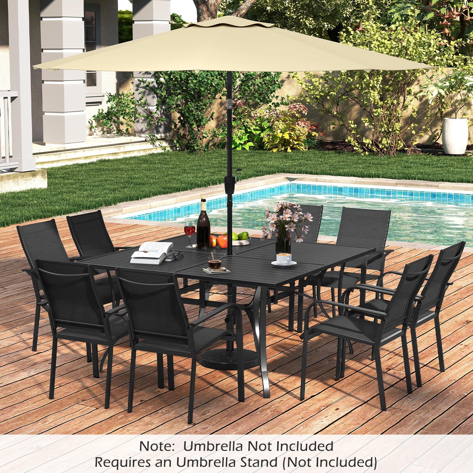 Tangkula 60" x 60" Metal Patio Dining Table for 8(60" x 60") - Product image 4
