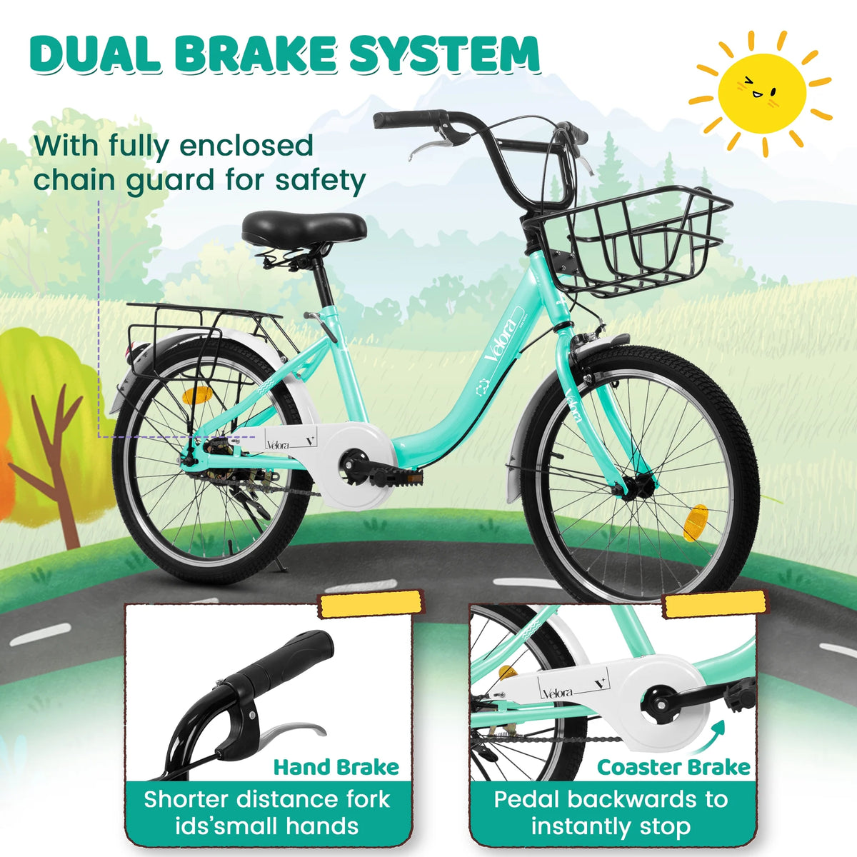 20 in Kids Bike for Boys & Girls Age 5 - 10, Children'S Bicycle with Front Basket & Rear Rack - Product image 23