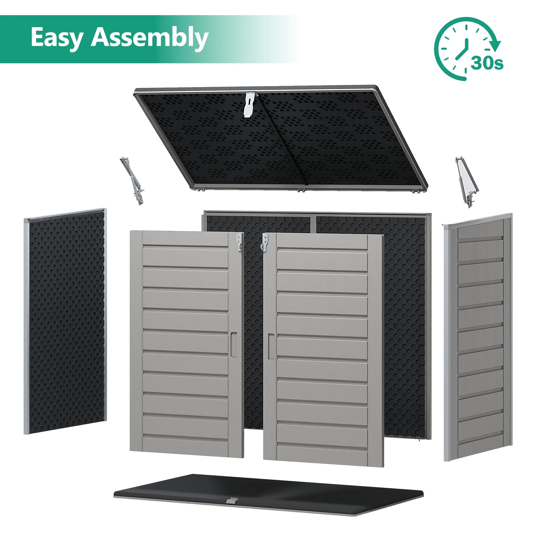51 cu ft Outdoor Storage Shed, Resin Storage Cabinet with Door & Lock, Multi - Product image 7