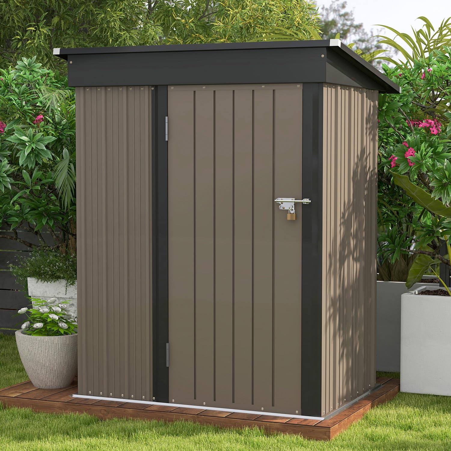 5x3 ft Outdoor Storage Shed and Lockable Door - adamsbargianshop - Product image 1