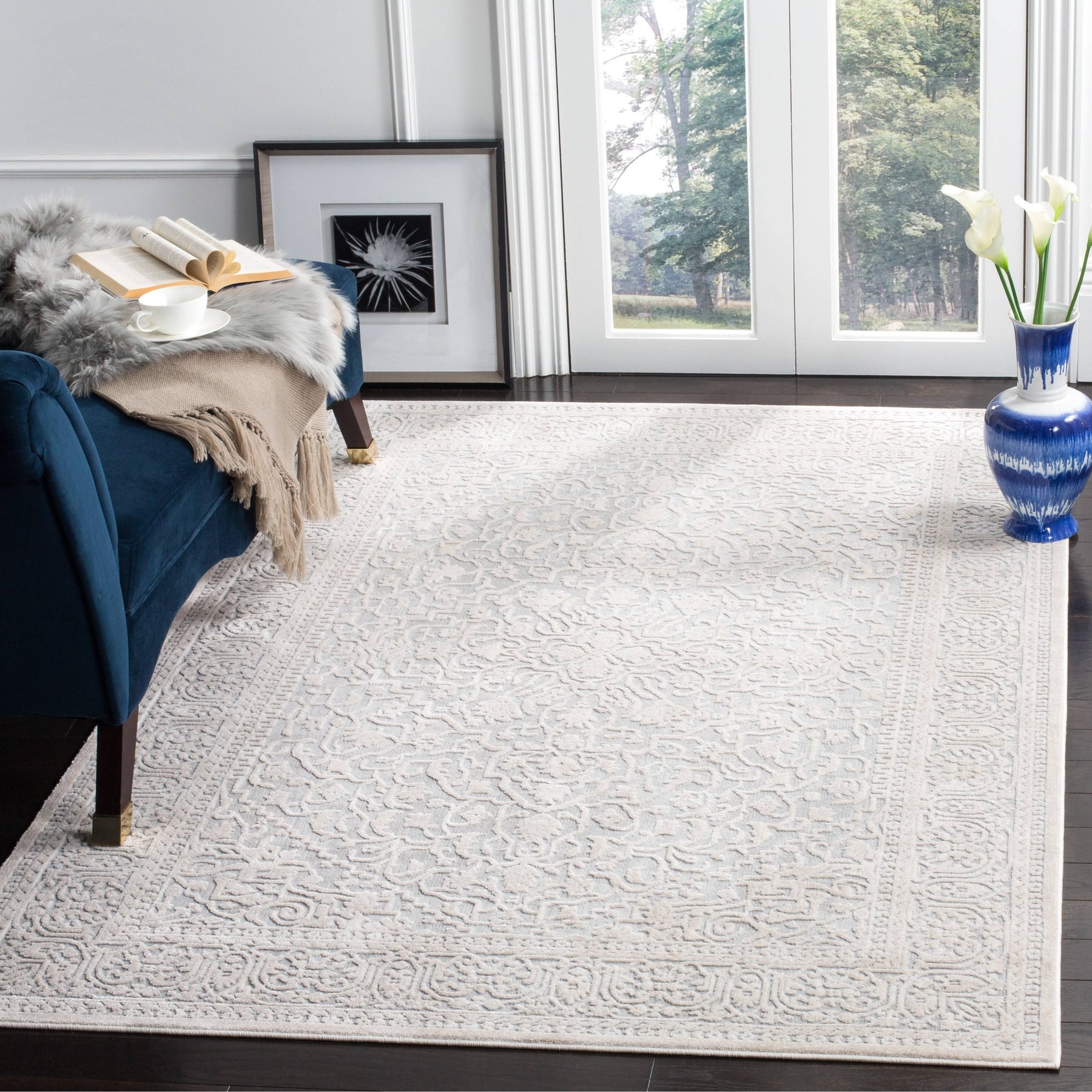 Safavieh Reflection Polyester Area Rug, Light Grey/Cream - Product image 1